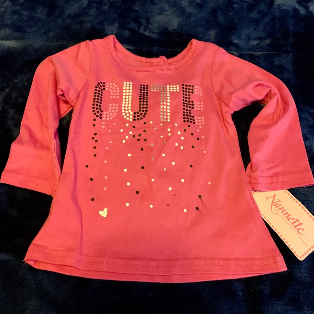 Nannette "Cute" Pink Top-18 months
